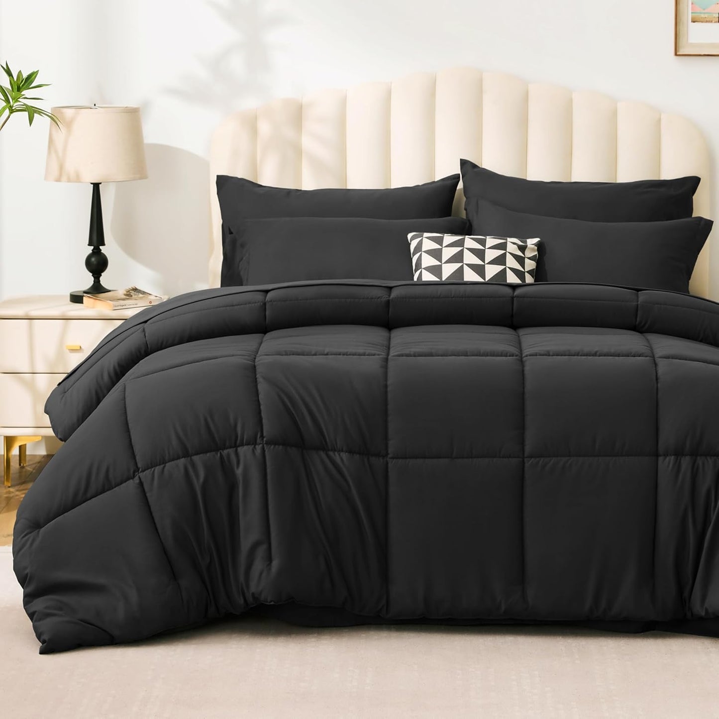 Twin XL Comforter Set in Ash Black - 5 Piece Bedding Set