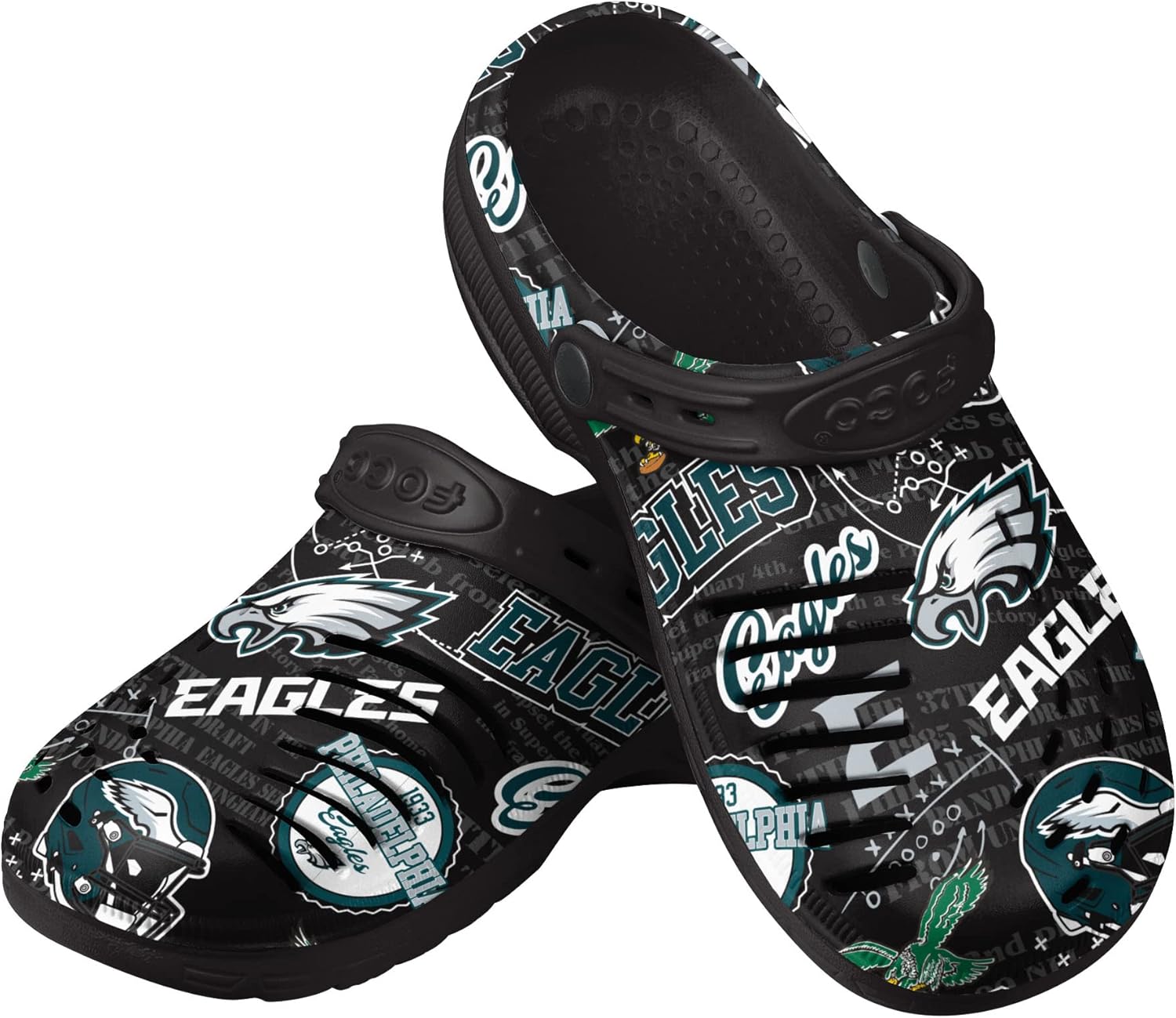 FOCO Men's NFL Team Logo Historic Print Garden Sandals Shoes