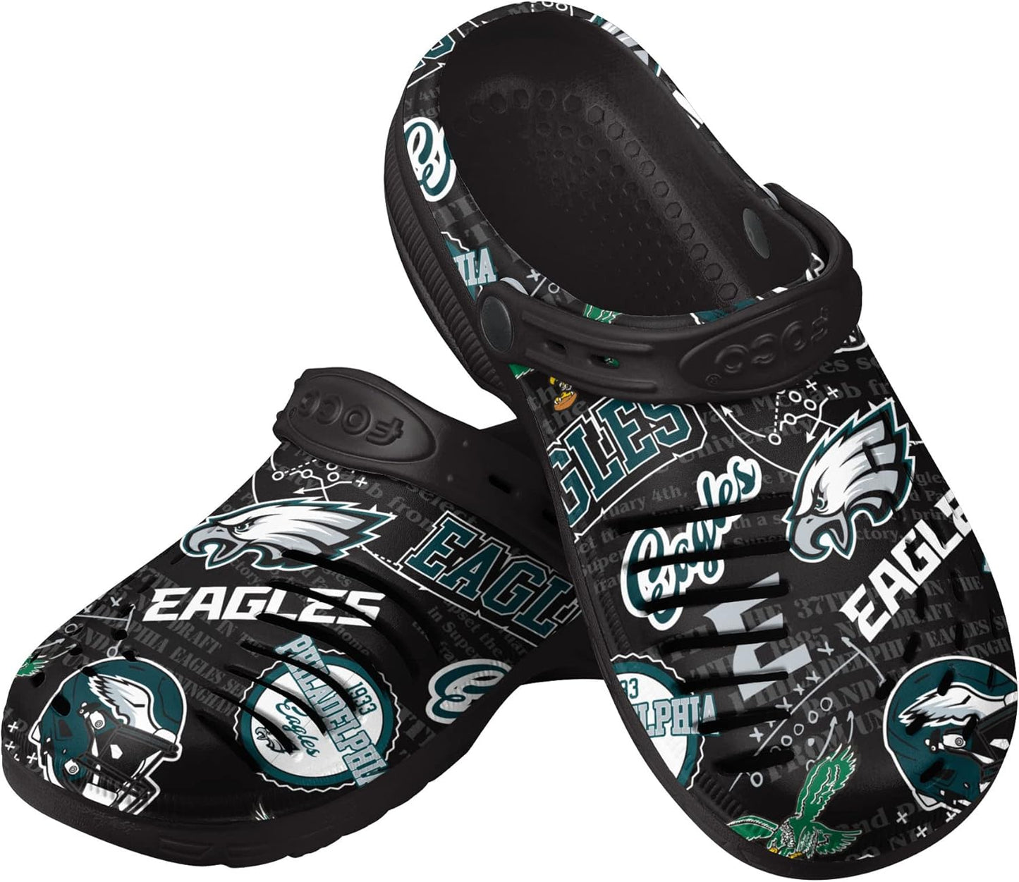 FOCO Men's NFL Team Logo Historic Print Garden Sandals Shoes