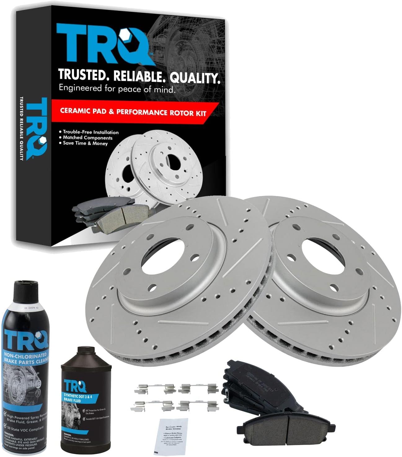 TRQ Front Performance Brake Pad & Rotor Kit for Nissan Quest