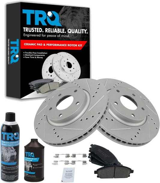 TRQ Front Performance Brake Pad & Rotor Kit for Nissan Quest