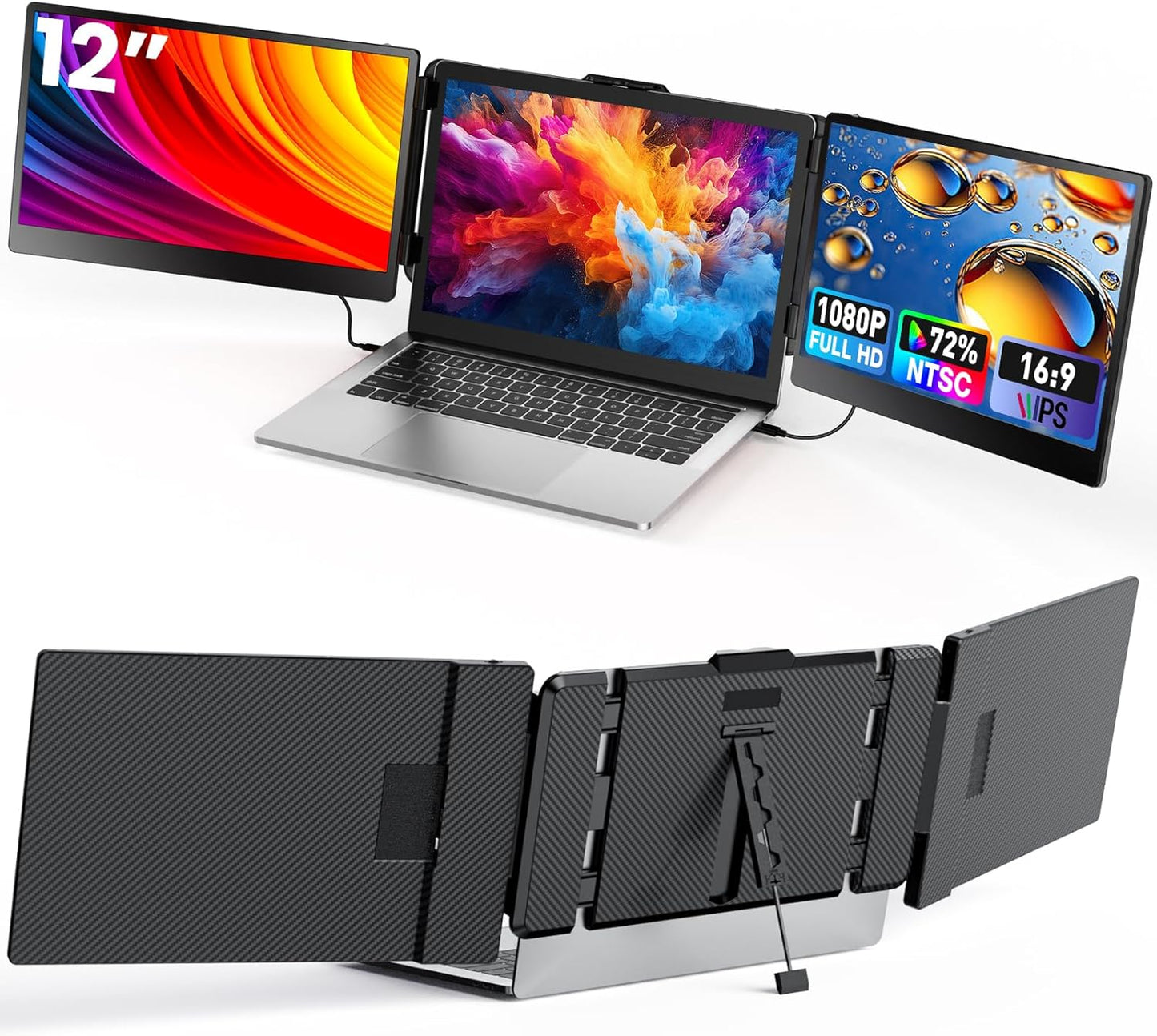 Portable Triple Screen Extender - Ultimate Multitasking Power!