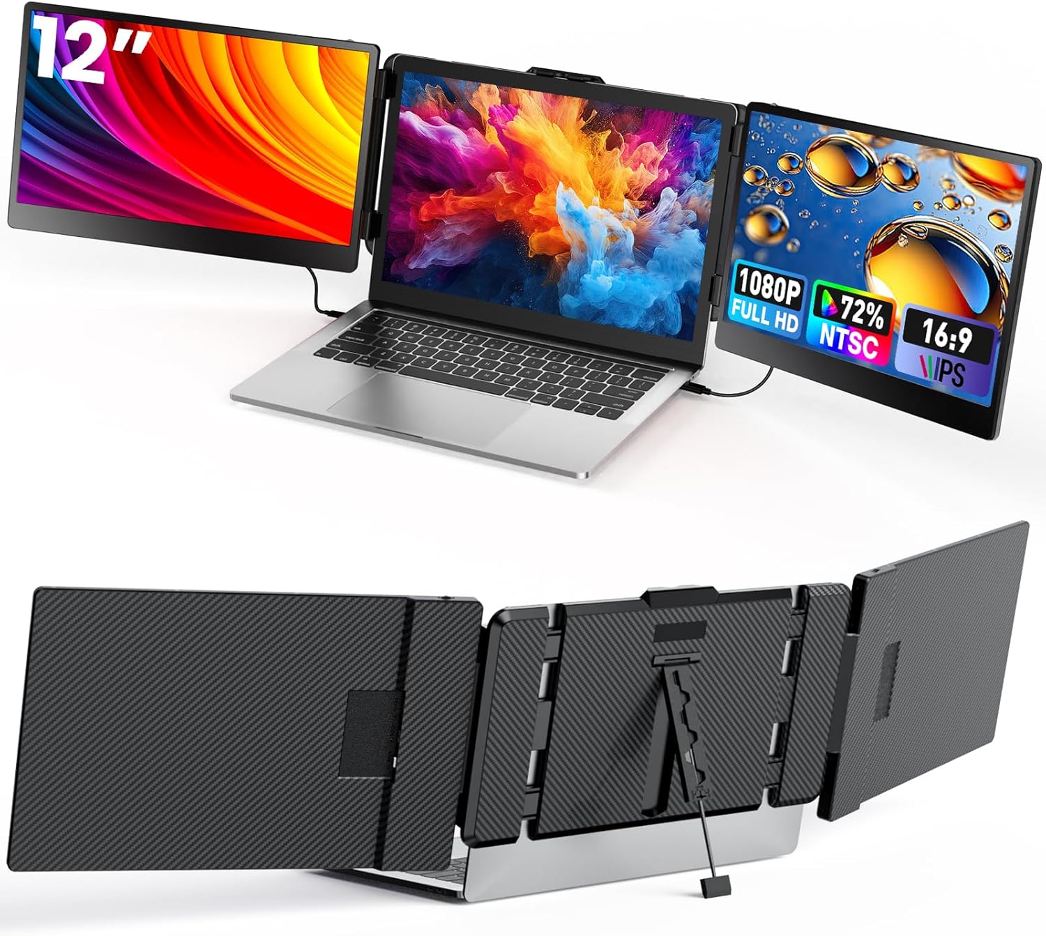 Portable Triple Screen Extender - Ultimate Multitasking Power!