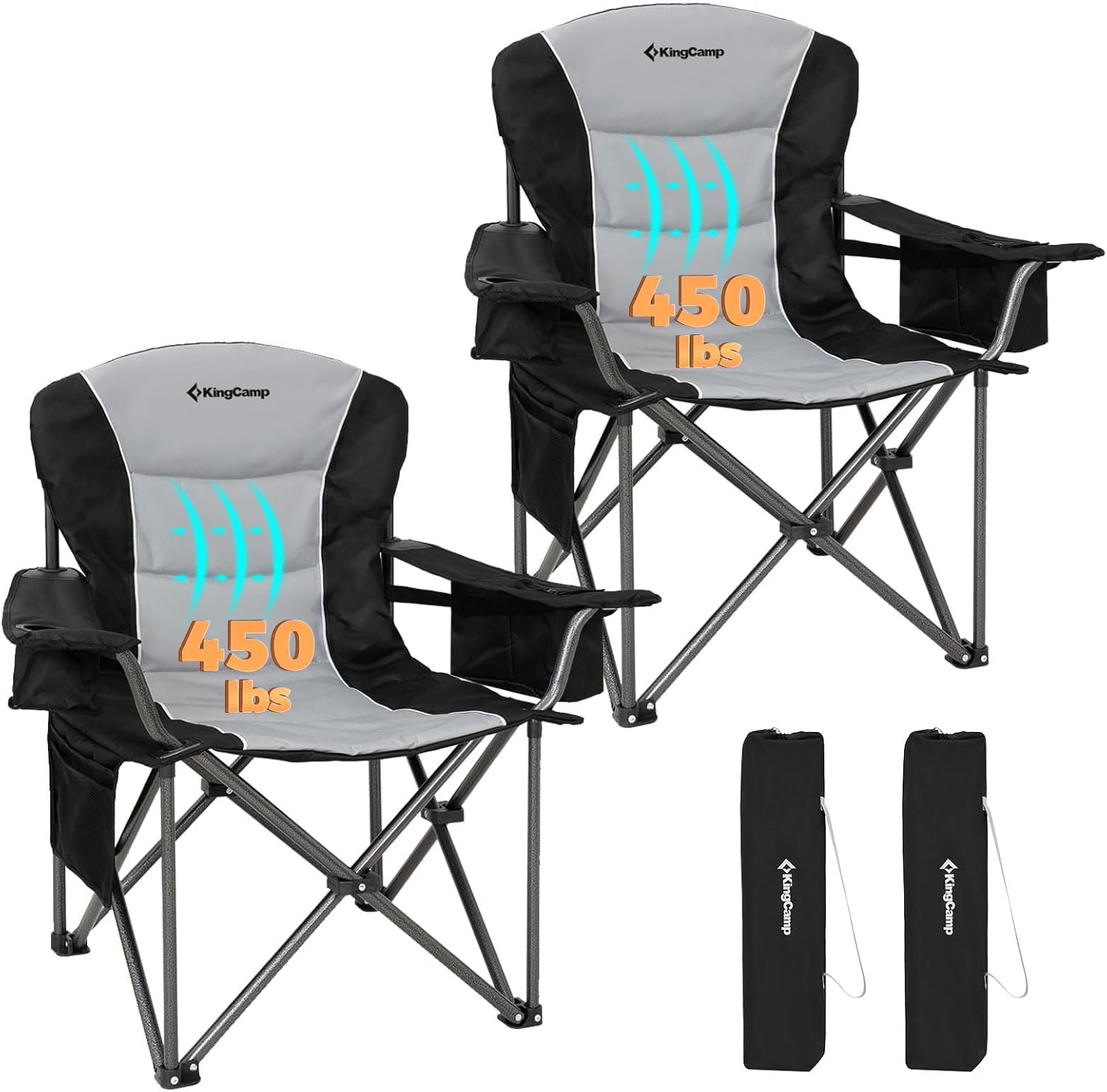 Oversized Camping Folding Chair with Heavy Duty Support and Comfort