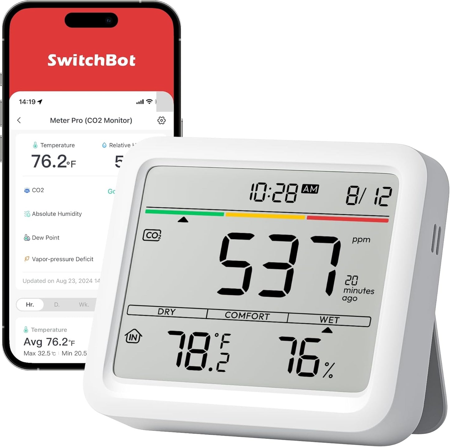 SwitchBot CO2 Detector - Indoor Air Quality Monitor for Home