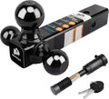 Trailer Hitch Tri Ball Mount with 5/8ft Hitch Lock - Universal Fit