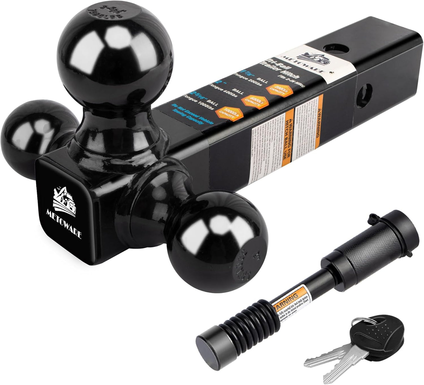 METOWARE Trailer Hitch Tri Ball Mount for Versatile Towing Needs