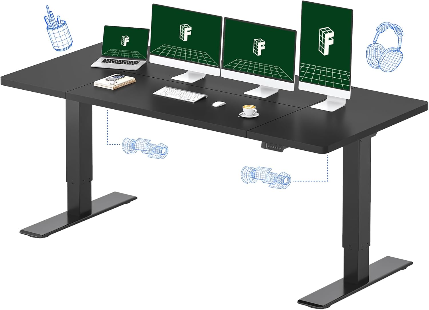 FLEXISPOT 79 x 32 Inch Dual Motor Standing Desk for Home Office