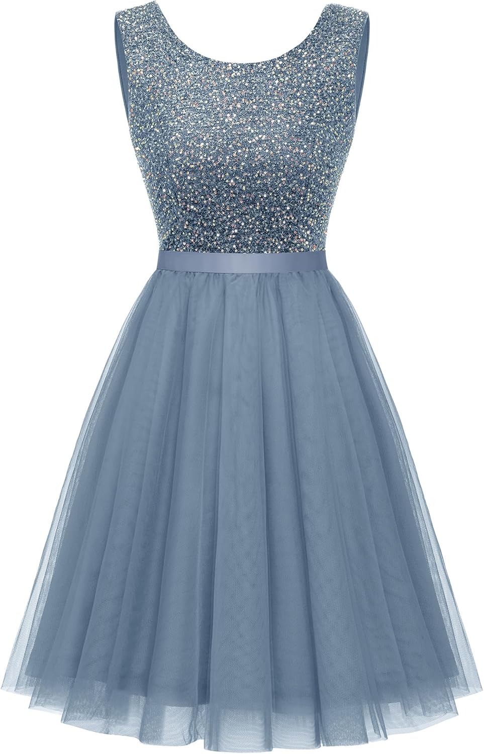 BeryLove Sequin Dress A Line Wedding Formal Mini Cocktail Dress