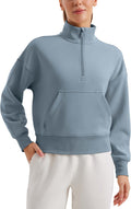 CRZ YOGA SoftAura Half Zip Sweatshirt for Women - Soft, Cozy Layer