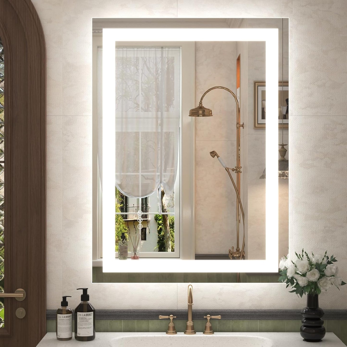 26x36 LED Mirror for Bathroom with Dimmable Anti-Fog Feature