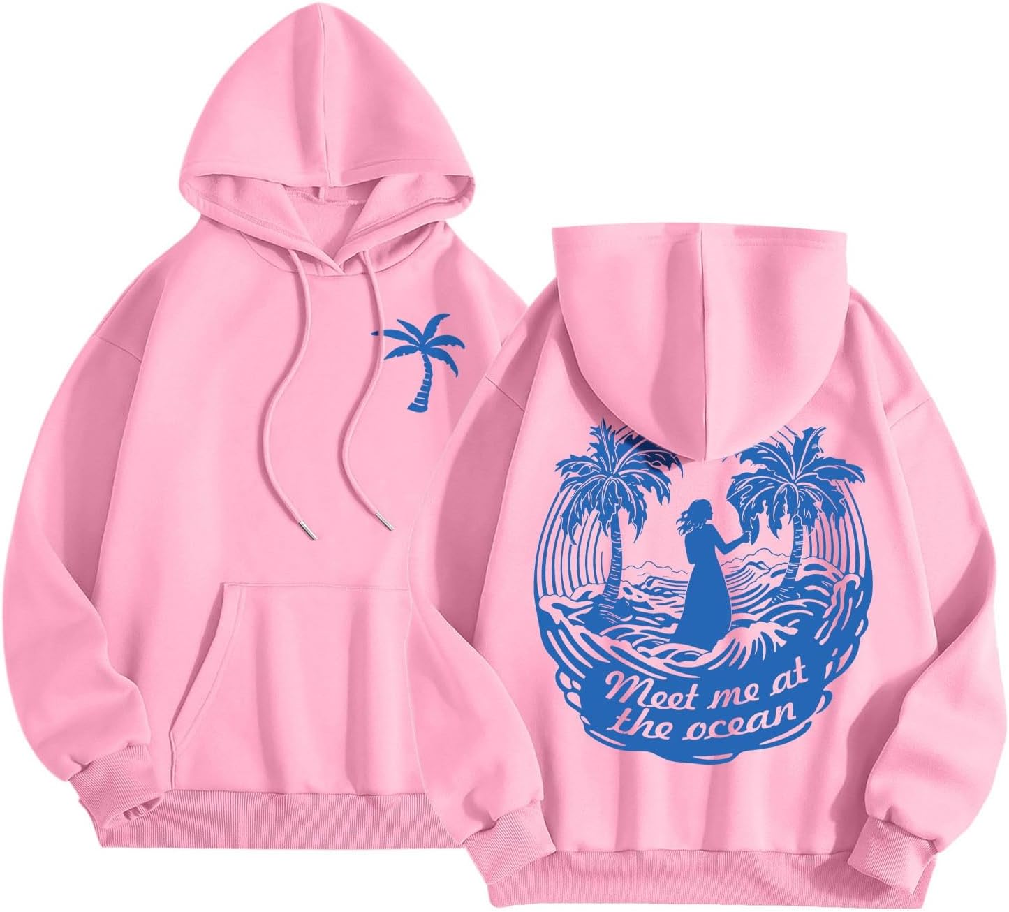 Pink Palm Tree Hoodies: Stylish Mommy & Me Set!