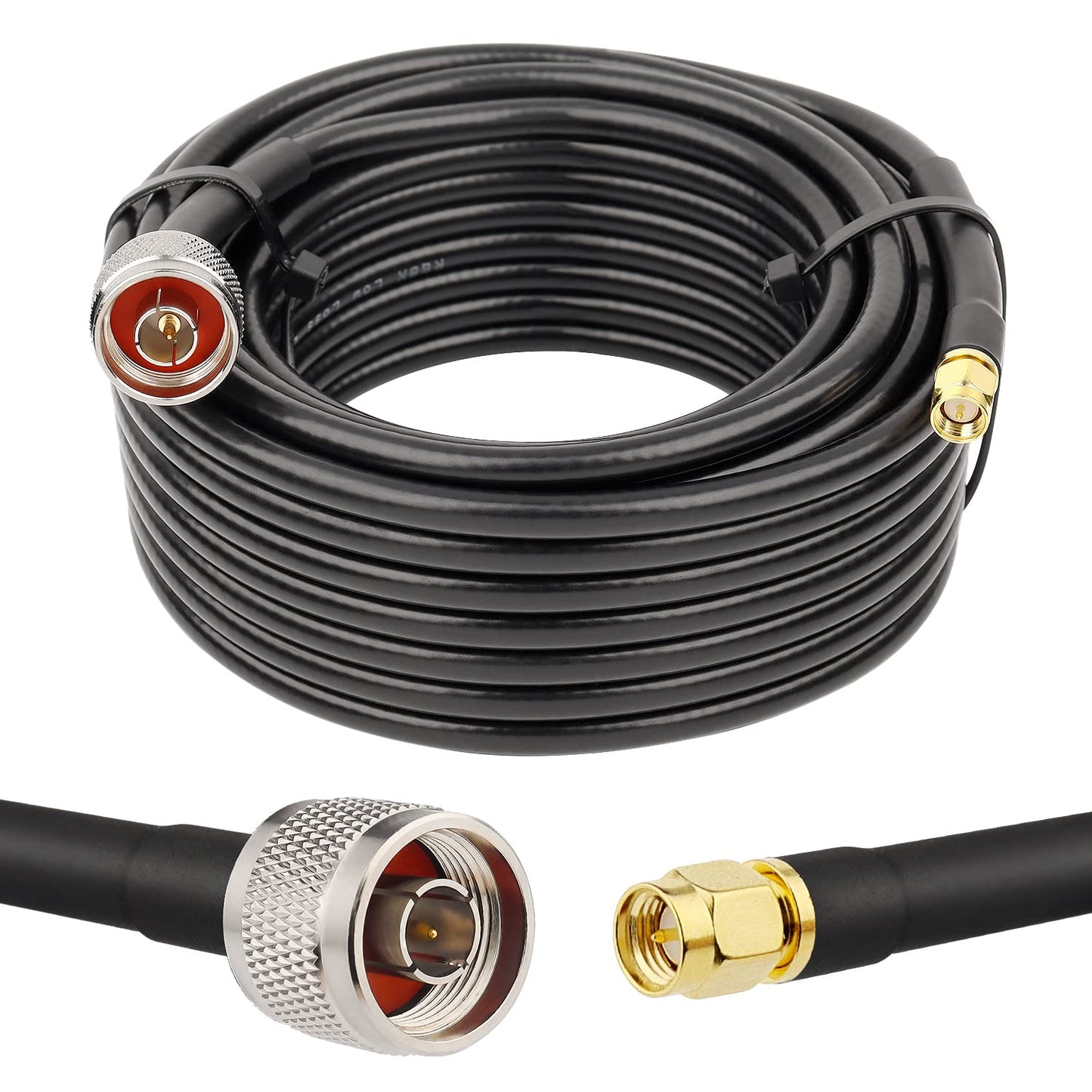 KMR240 N Male to SMA Male Cable - 35FT Ultra Low Loss Coax