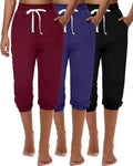 Women's Capri Sweatpants Joggers - Lightweight High Waist Capri Pants