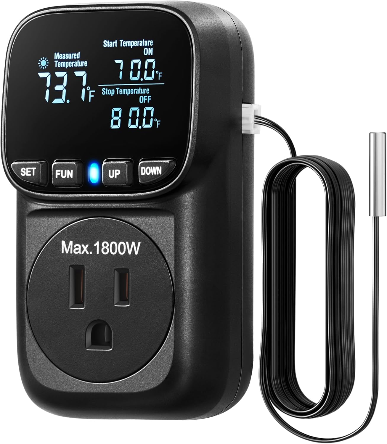 DEWENWILS Digital Thermostat Outlet - Control Heat/Cooling with Timer!