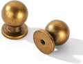 1 in Round Solid Antique Brass Cabinet Knobs 25 Pack - Vintage Ball