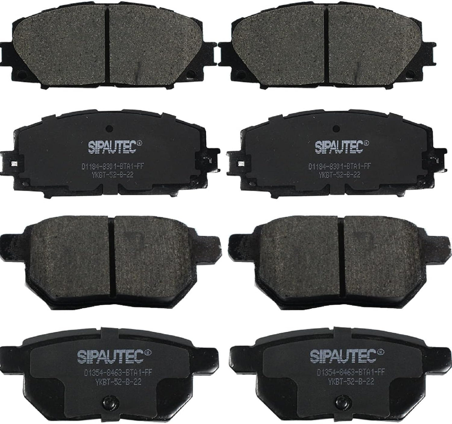 SIPAUTEC Front & Rear Ceramic Brake Pad Replacement for Prius