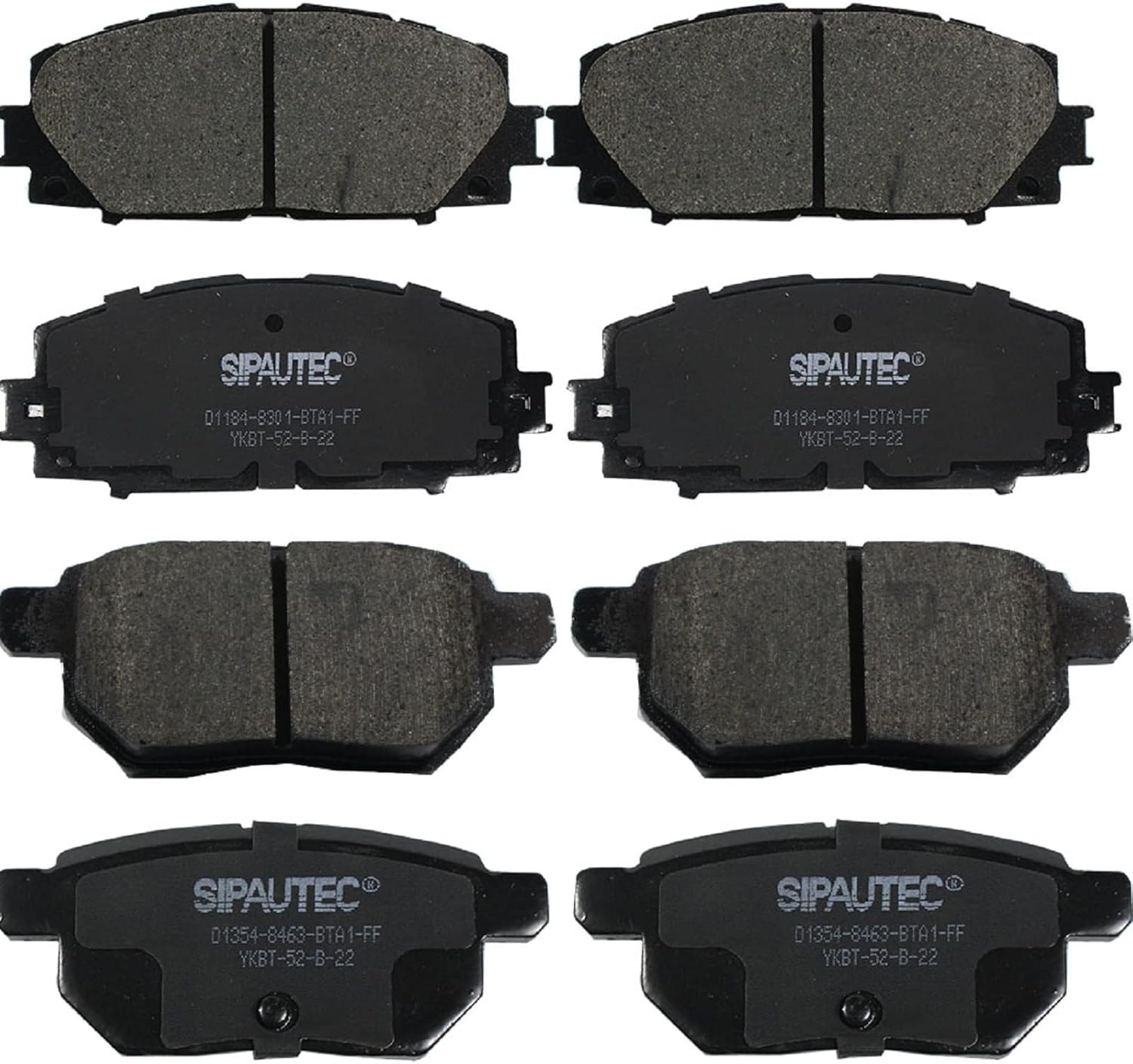 SIPAUTEC Front & Rear Ceramic Brake Pad Replacement for Prius