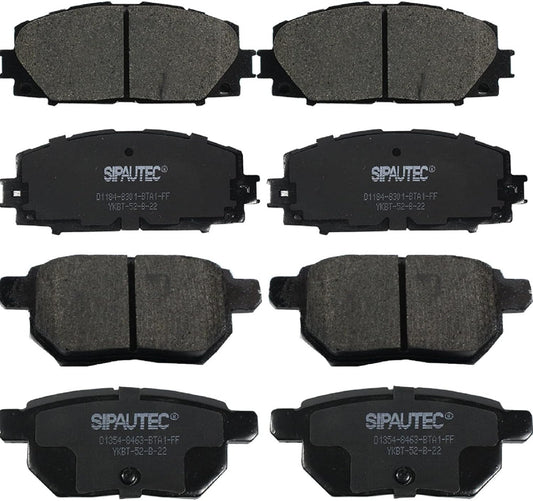 SIPAUTEC Front & Rear Ceramic Brake Pad Replacement for Prius