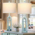 27 Farmhouse Table Lamps Set of 2 with USB Charging Ports