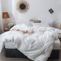 MooMee Soft Off White Duvet Cover Set for Cozy Bedroom Comfort