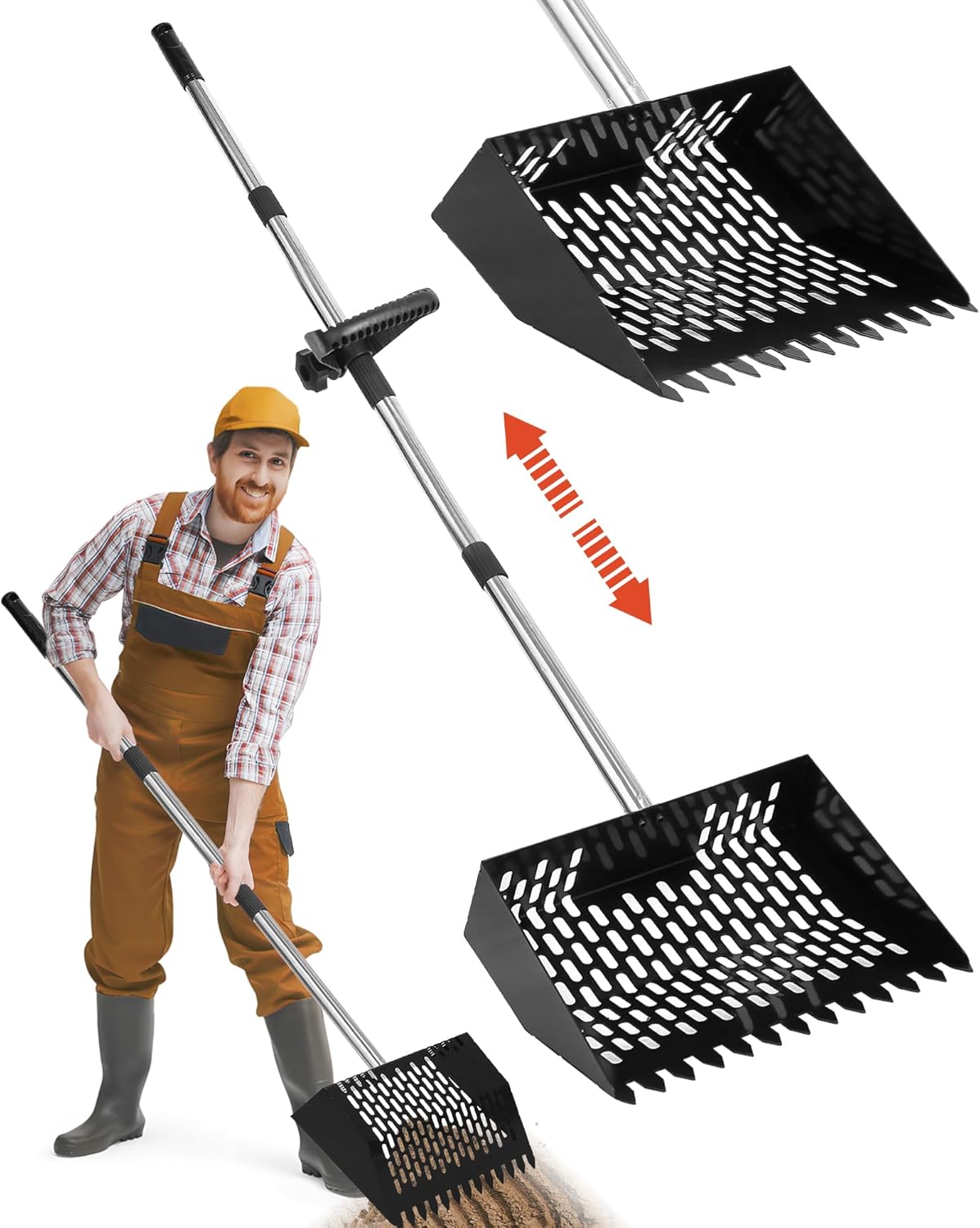 2-in-1 Chicken Poop Scooper & Rake for Easy Cleanup