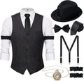 YESSA 1920s Mens Costume Gatsby Outfit - Classic Roaring 20s Set