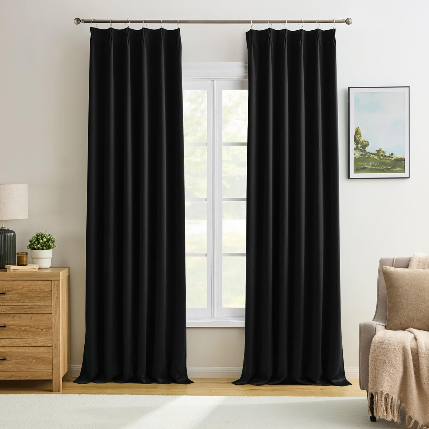 Pinch Pleated Blackout Curtains 90 Inch Long for Any Room