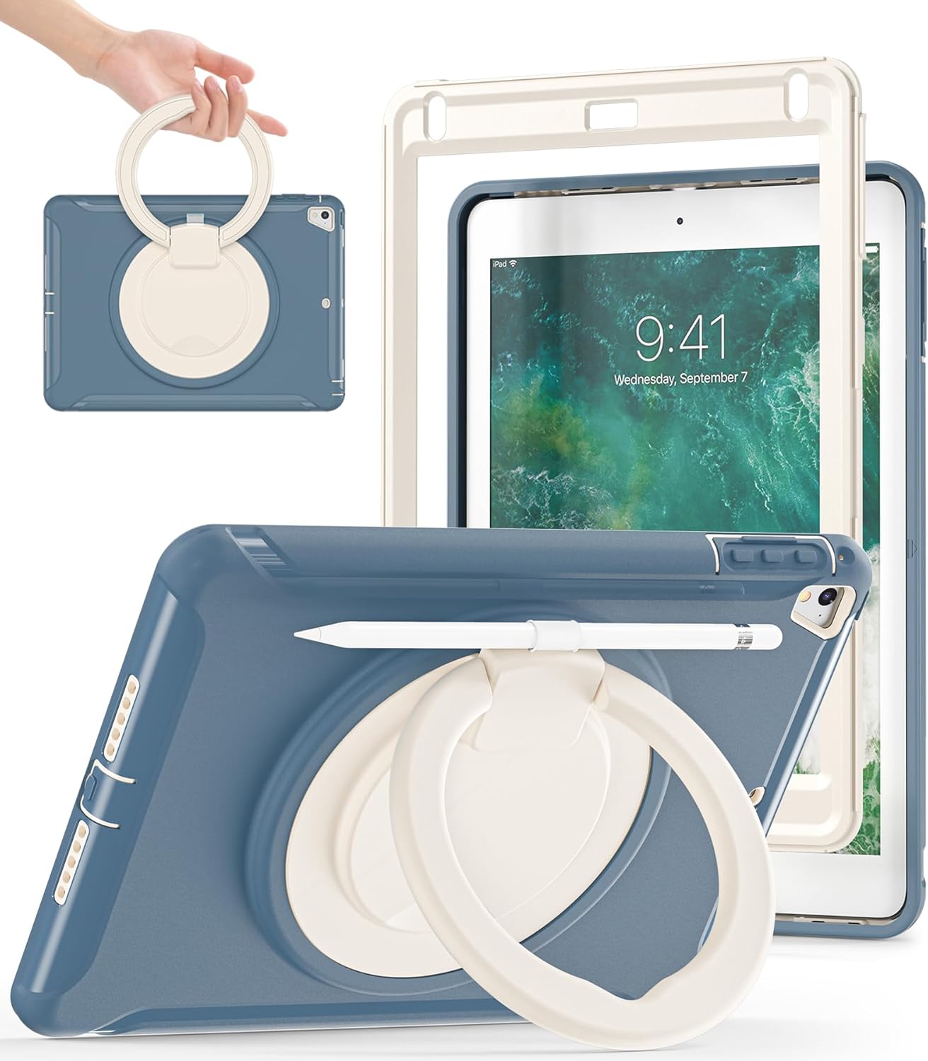 BATYUE iPad 6th Generation Case with Kickstand & Pencil Holder