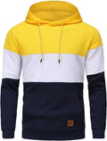Yundobop Men's Plaid Jacquard Pullover Hoodie - Casual Warm Fit