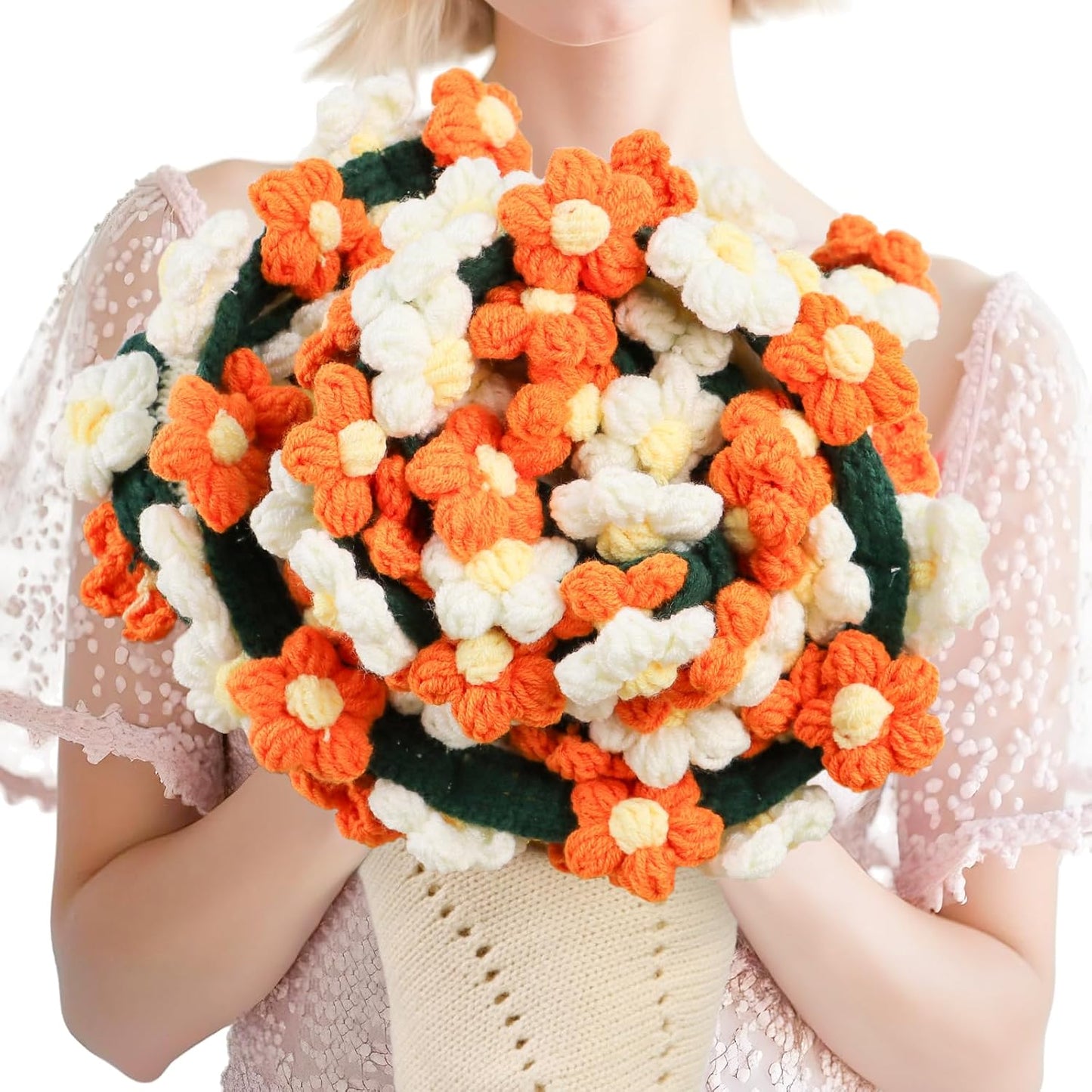 Daisy Crochet Flowers Bouquet Blanket - Unique Gifts for Women