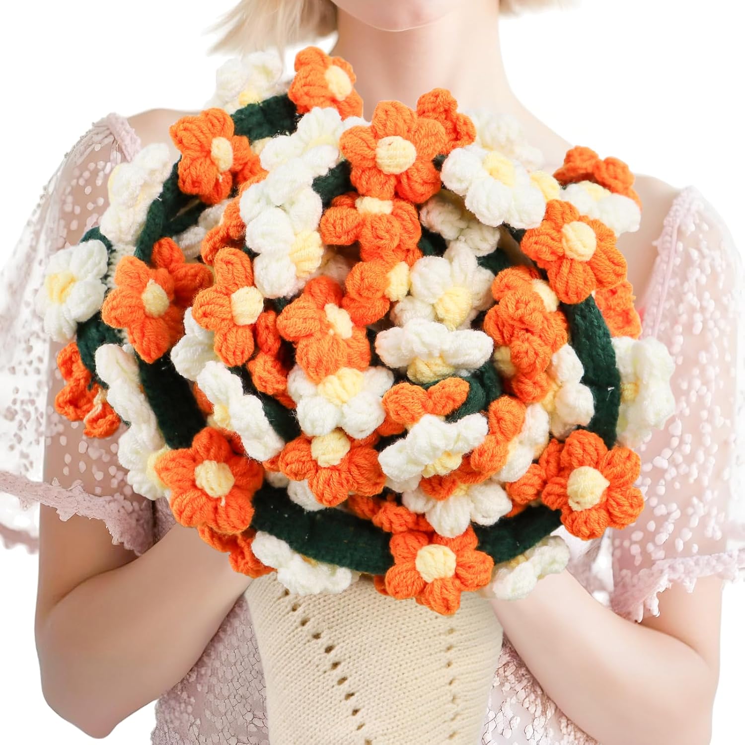 Daisy Crochet Flowers Bouquet Blanket - Unique Gifts for Women