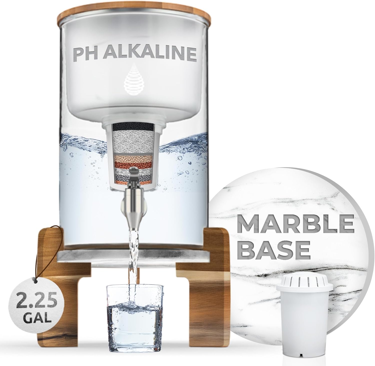 Invigorated Water pH Recharge Alkaline Water Filter Dispenser