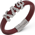 SANDZ Kappa Alpha Psi Leather and Stainless Steel Bracelet
