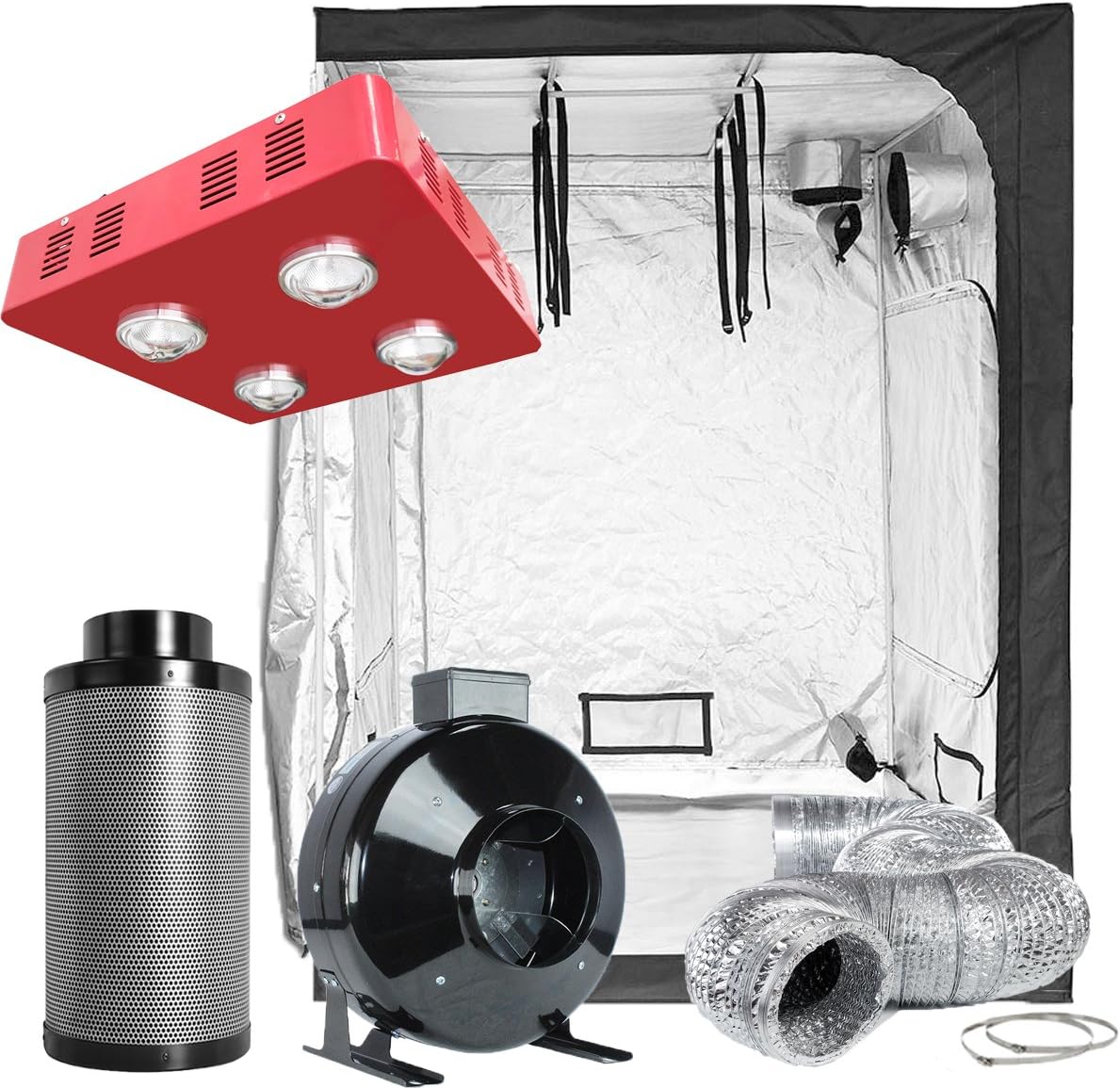 TopoLite Hydroponic Grow Kit w/ 800W LED Light - Maximize Growth Potential!