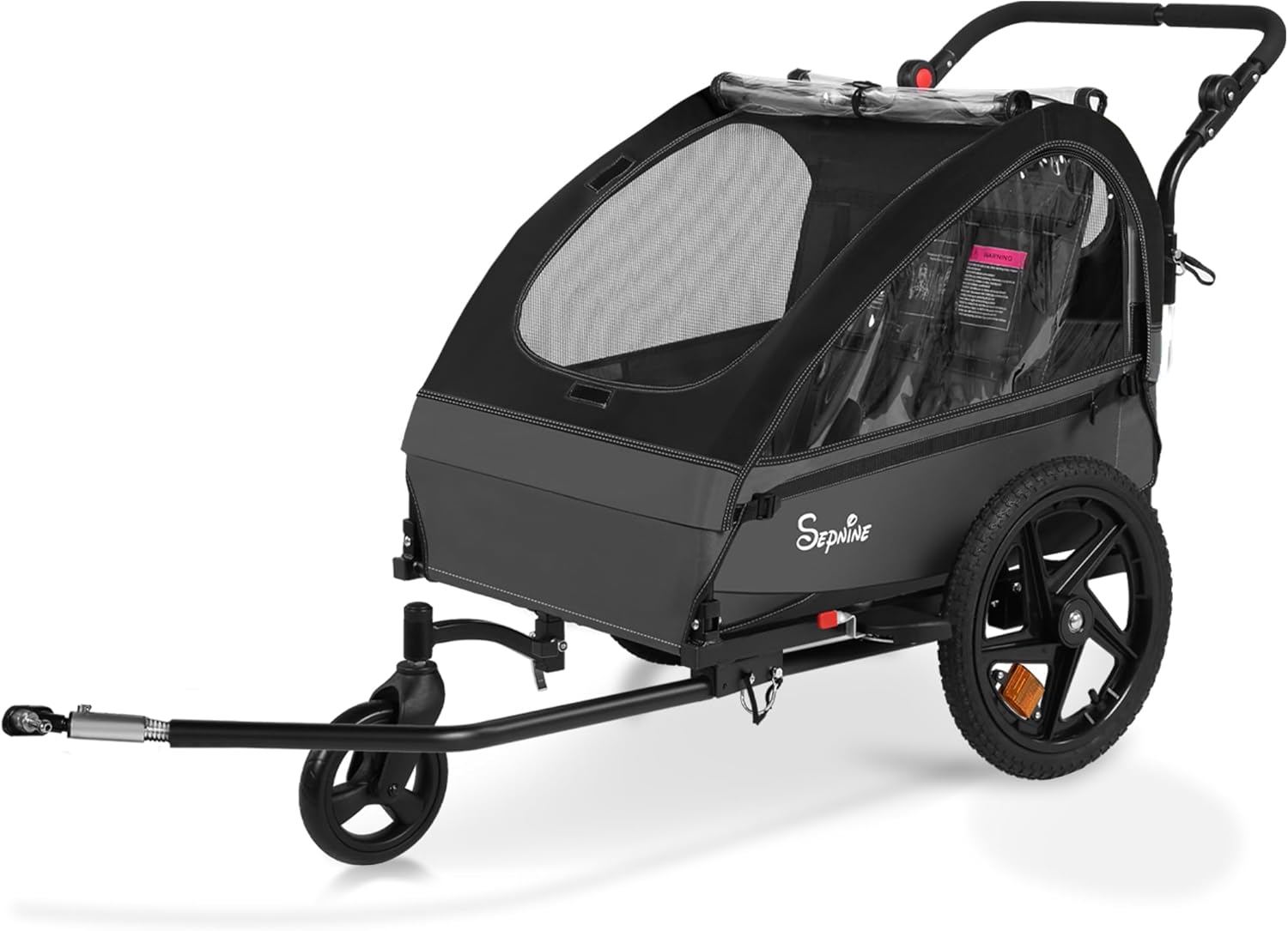 Sepnine Kids Bike Trailer 2 in 1 Canopy Carrier for Adventures