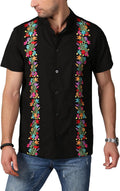 Mexican Shirts for Men Traditional Guayabera Band Collar Dress