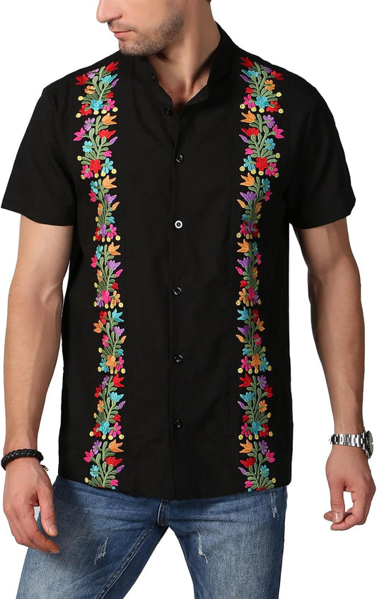 Mexican Shirts for Men Traditional Guayabera Dress Shirt Style