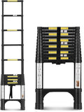 12.5FT Aluminum Telescoping Ladder - Compact 330 lb Capacity