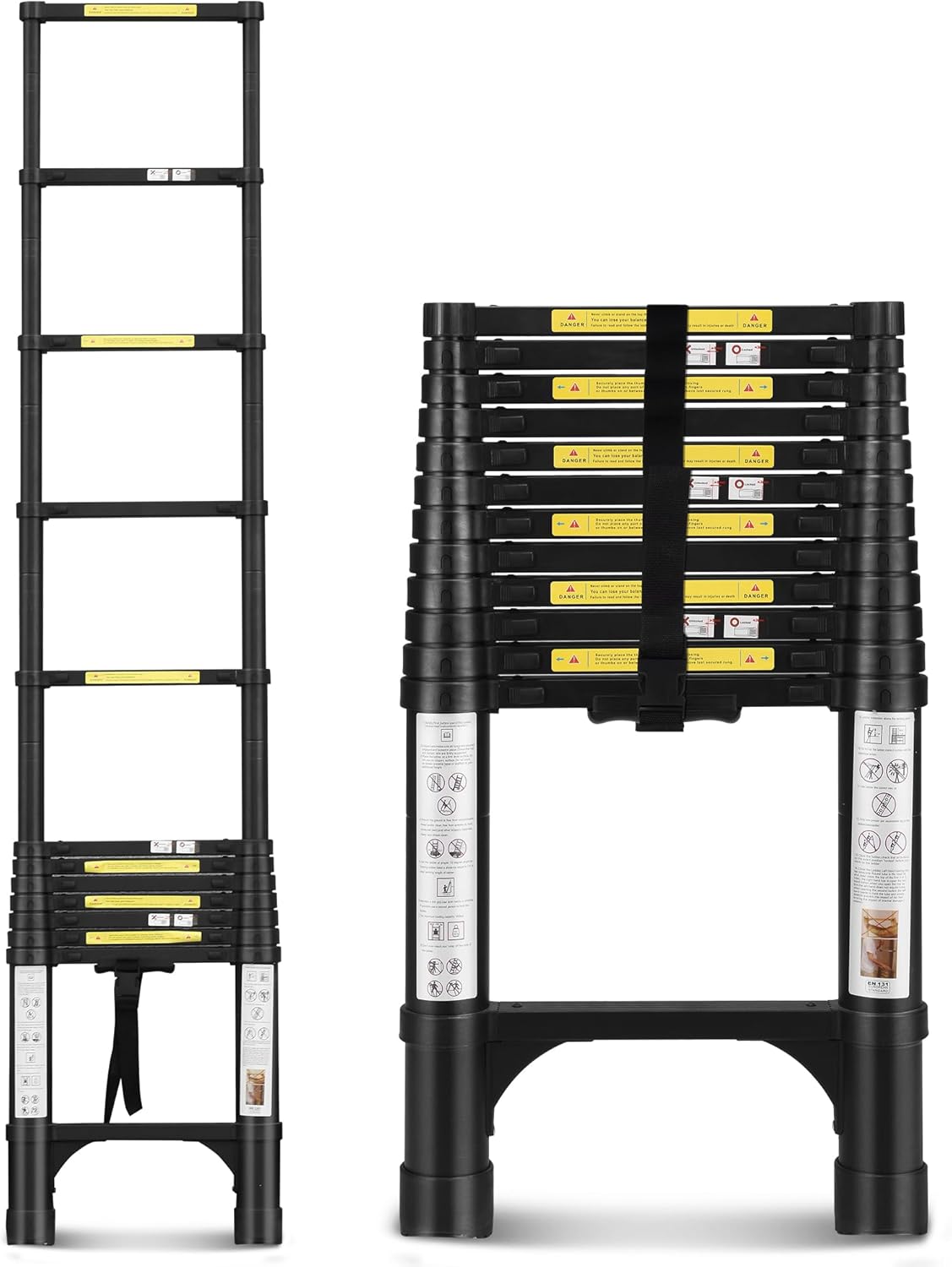 12.5FT Aluminum Telescoping Ladder for Indoor and Outdoor Use