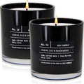 Jasmine, Oud & Sandalwood Luxury Scented Soy Jar Candle - 2 Pack