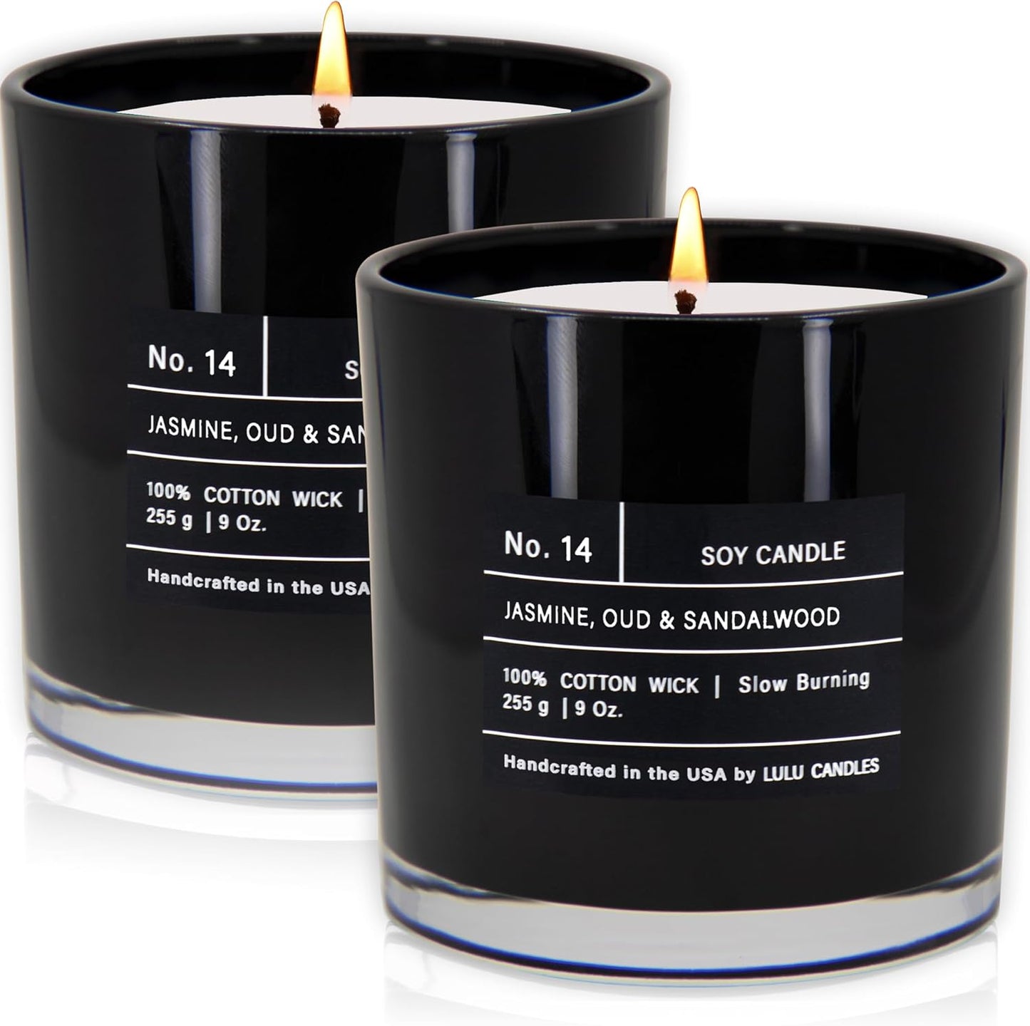 Luxury Scented Soy Jar Candle with Jasmine, Oud & Sandalwood