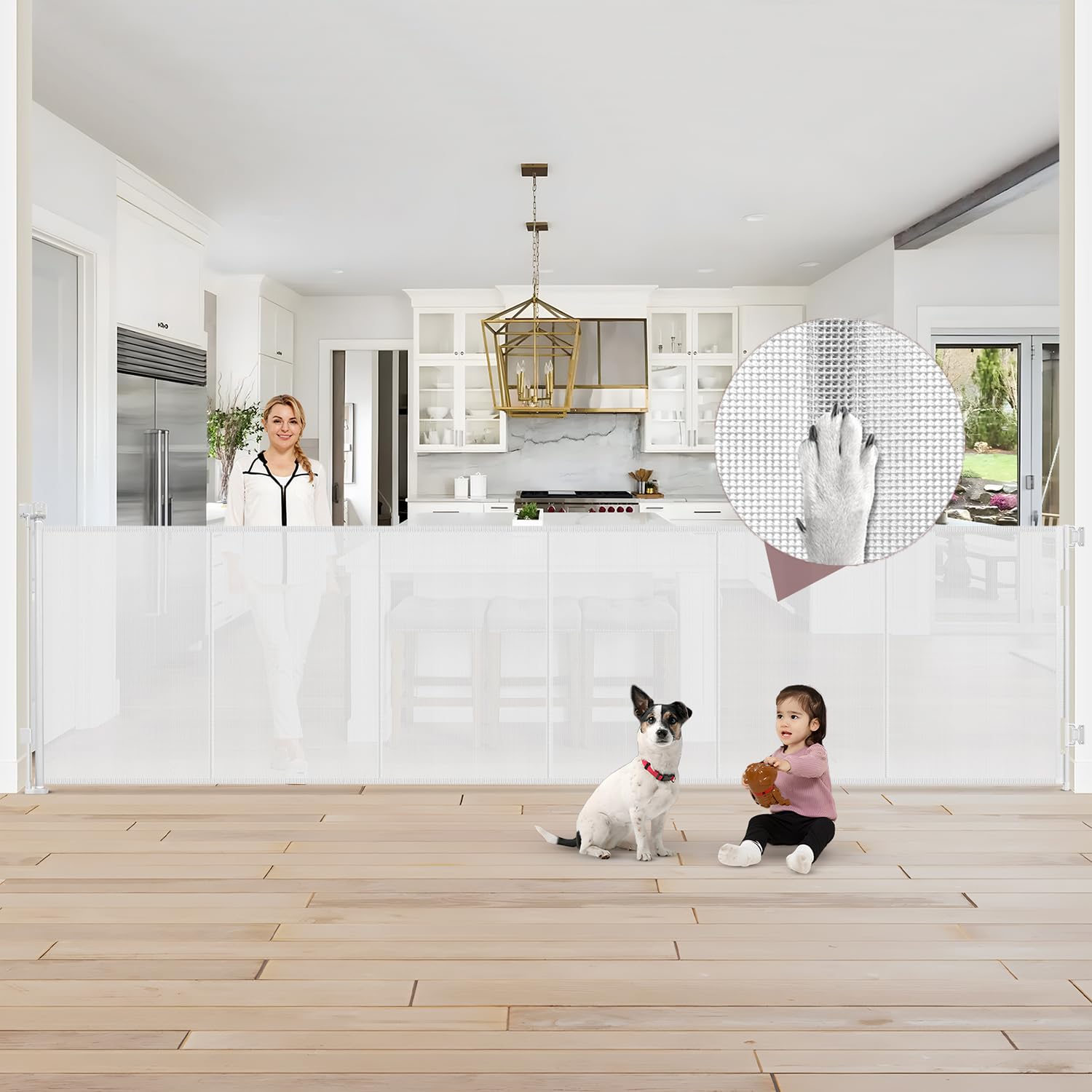 Reinforced 41-Inch Extra Tall Pet Gate for Large Openings