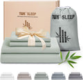 TWK Luxury Sheet Set 100% Viscose from Bamboo (Sea Glass, Full)