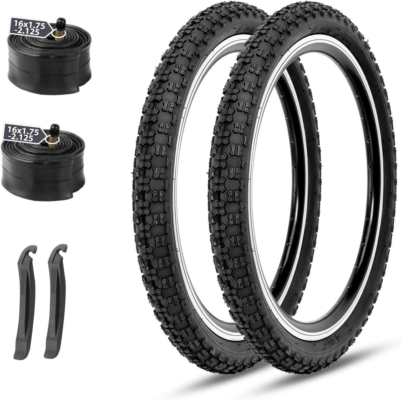 MOHEGIA Kids Bike Replacement Tires Set for 16-Inch Bikes
