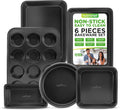 NutriChef Stackable Non-Stick Baking Pans Set - Durable 6-Piece