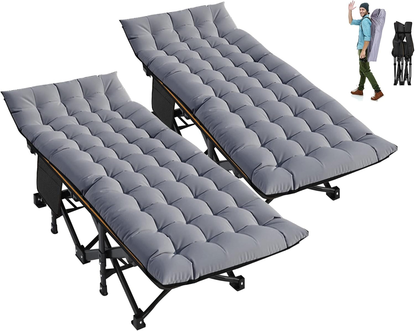 ABORON Folding Camping Cot for Adults - Portable & Sturdy Design