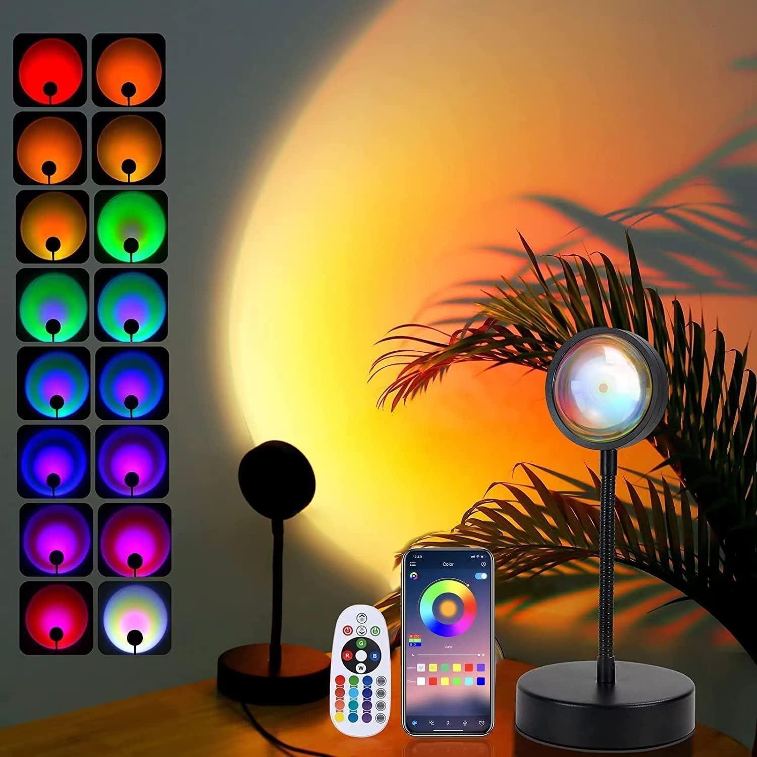 Sunset Lamp Projector: 360 Mood Lighting & Sunlight Simulation by JIMEI