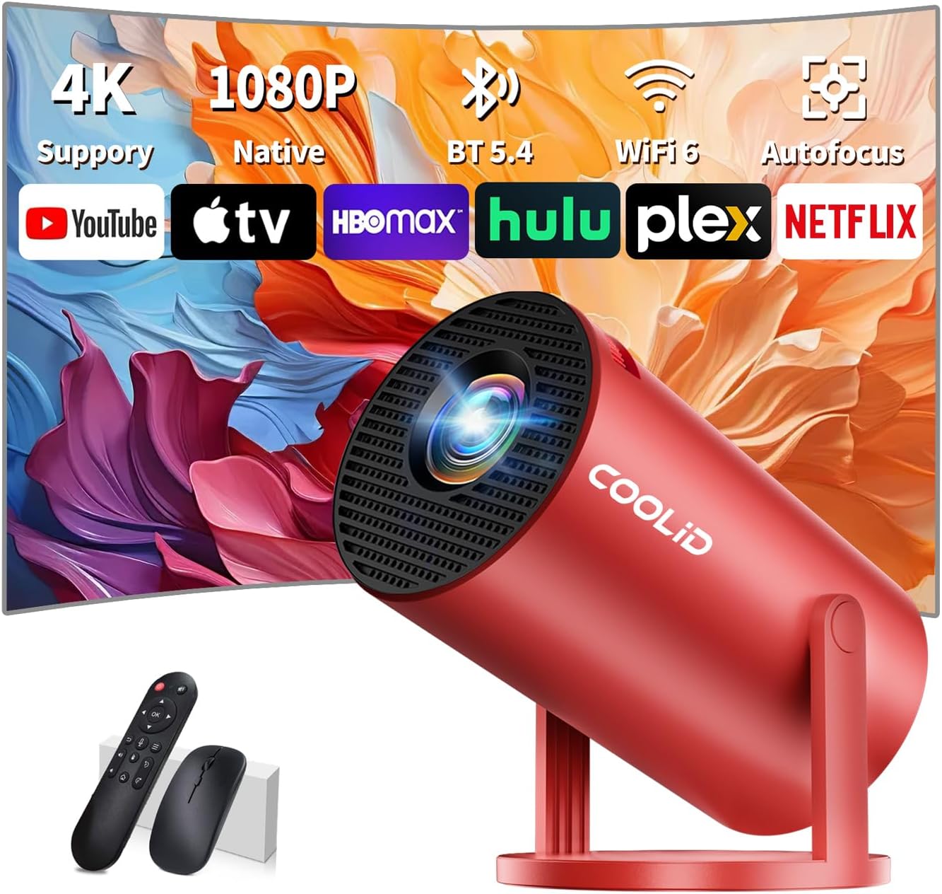 Mini Projector with 4K Support and Bluetooth 5.4 for Home Use