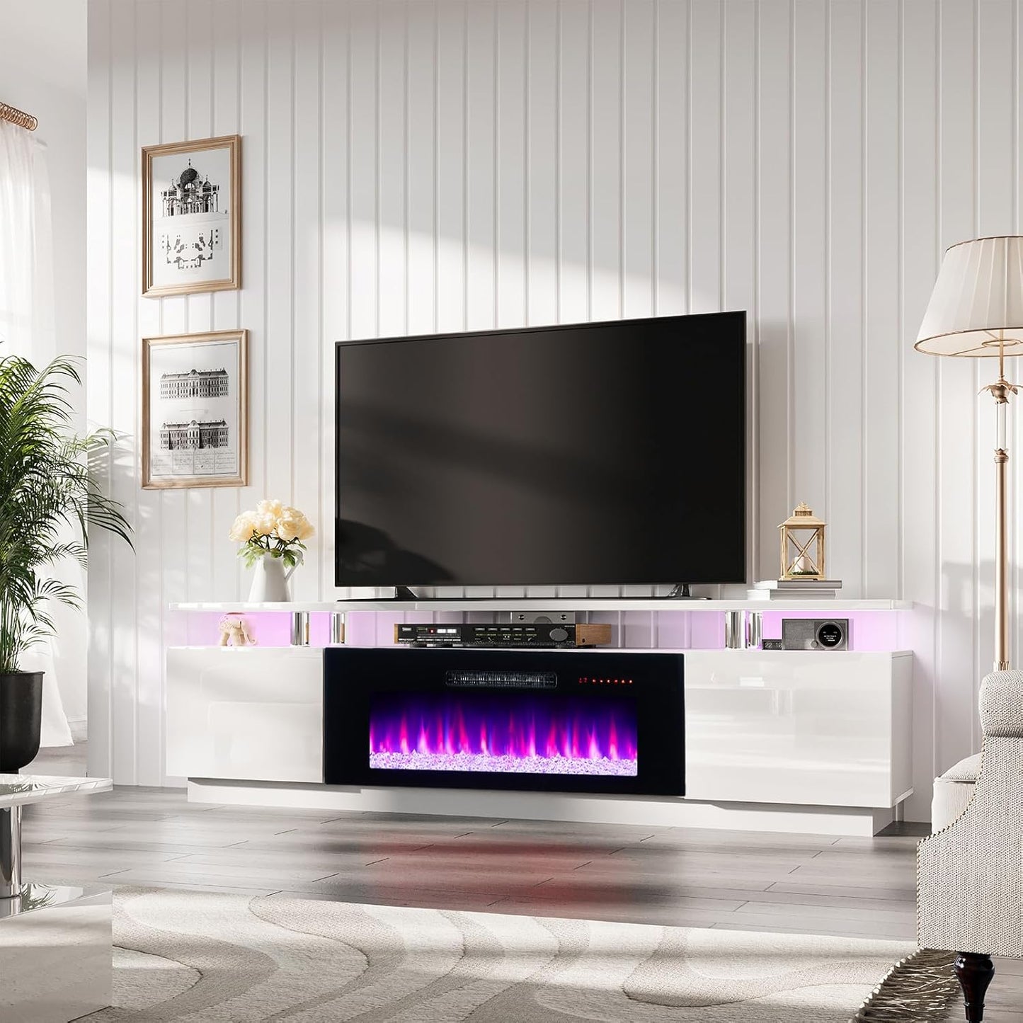AMERLIFE Fireplace TV Stand with 40in Electric Fireplace